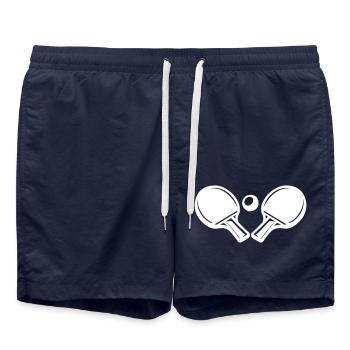 Tischtennisschläger Symbol - Badeshorts - French Navy - Vorne - AI Model Male 185 light (185cm)