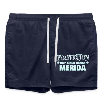 Me as a woman's name - Swim Trunks - french navy - Front - AI Model Male 185 light (185cm)