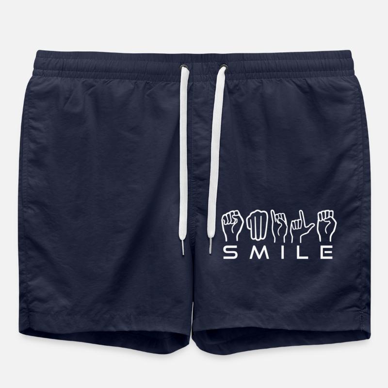 SMILE blanc - Short de bain - bleu marine