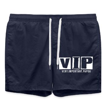 VIP PAPOU Weihnachtsgeschenk Vatertag Geburtstag - Badeshorts - French Navy - Vorne - AI Model Male 185 light (185cm)