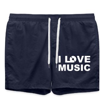 I love Music - Swim Trunks - french navy - Front - AI Model Male 185 light (185cm)