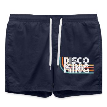 Disco King 80s aesthetic gifts and 80's shirts - Badeshorts - French Navy - Vorne - AI Model Male 185 light (185cm)