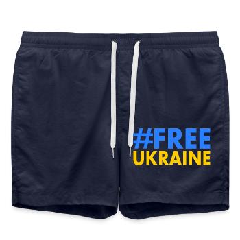 Free ukraine - Swim Trunks - french navy - Front - AI Model Male 185 light (185cm)