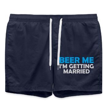 Beer Me Getting Married - Swim Trunks - french navy - Front - AI Model Male 185 light (185cm)