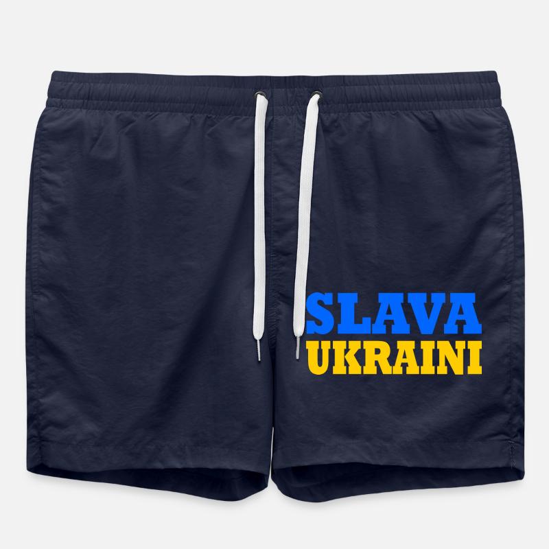 Slava ukraini - Short de bain - bleu marine