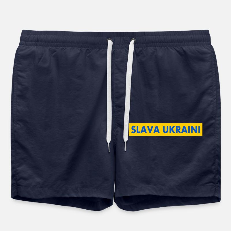 Slava ukraini - Short de bain - bleu marine