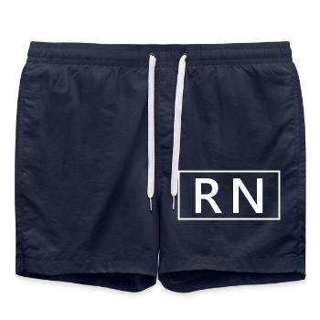 RN oder Registered Nurse Proud Graduated Nursing - Badeshorts - French Navy - Vorne - AI Model Male 185 light (185cm)