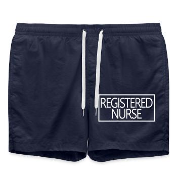 Registrierte Krankenschwester Stolze diplomierte Krankenpflegestudentin - Badeshorts - French Navy - Vorne - AI Model Male 185 light (185cm)