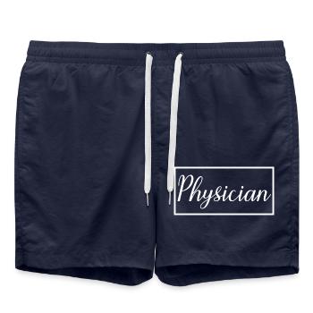Médecin fier Étudiant diplômé en médecine - Short de bain - bleu marine - Devant - AI Model Male 185 light (185cm)