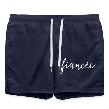 Verlobte Matching Verlobung Hochzeit Flitterwochen - Badeshorts - French Navy - Vorne - AI Model Male 185 light (185cm)