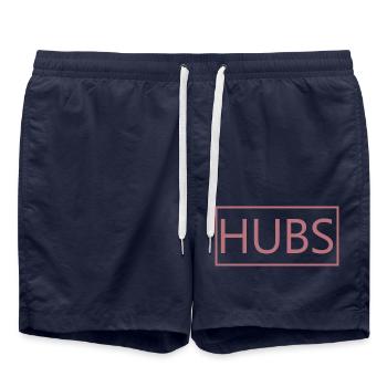 Hubs Matching Engagement Wedding Honeymoon - Swim Trunks - french navy - Front - AI Model Male 185 light (185cm)