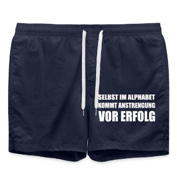 Anstrengung vor dem Erfolg - Badeshorts - French Navy - Vorne - AI Model Male 185 light (185cm)