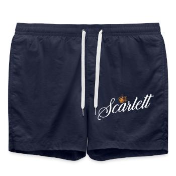 Scarlett Name für Frauen Kinder Kleinkinder - Scarlett - Badeshorts - French Navy - Vorne - AI Model Male 185 light (185cm)