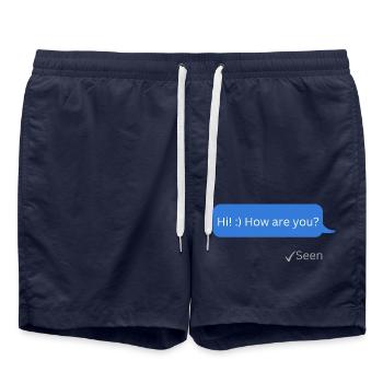 Hallo! Wie geht es dir? - Badeshorts - French Navy - Vorne - AI Model Male 185 light (185cm)