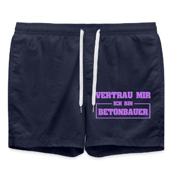 Drôle de travailleur du béton - Short de bain - bleu marine - Devant - AI Model Male 185 light (185cm)