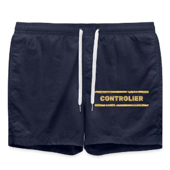 Beruf Controller - Badeshorts - French Navy - Vorne - AI Model Male 185 light (185cm)