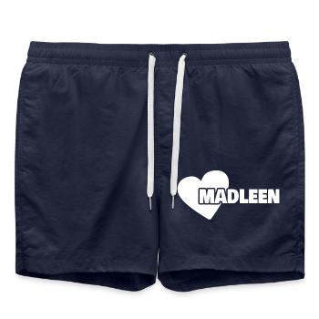 Madleen as a first name - Swim Trunks - french navy - Front - AI Model Male 185 light (185cm)