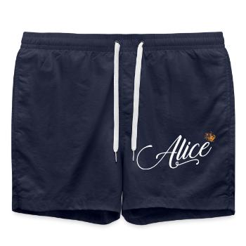 Alice Custom Name für Frauen Kinder Kleinkinder - Alice - Badeshorts - French Navy - Vorne - AI Model Male 185 light (185cm)