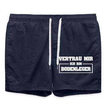 Bodenleger als Lustig - Badeshorts - French Navy - Vorne - AI Model Male 185 light (185cm)