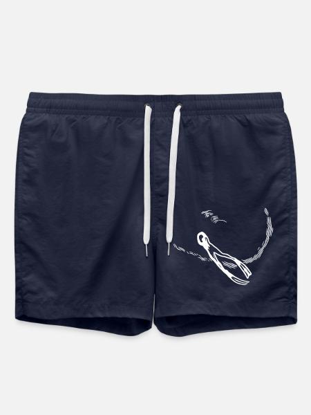 Schwebende Apnoe Taucherin - Vintage Vector - Badeshorts - French Navy