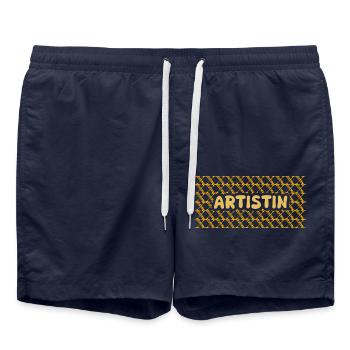 Job Artist - Swim Trunks - french navy - Front - AI Model Male 185 light (185cm)