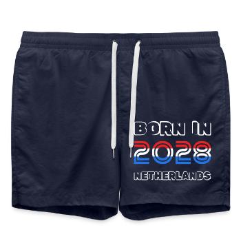 Pays-Bas 2028 - Short de bain - bleu marine - Devant - AI Model Male 185 light (185cm)