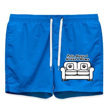 Sofa with paw prints - Pets make a house a home - Swim Trunks - cobalt blue - Front