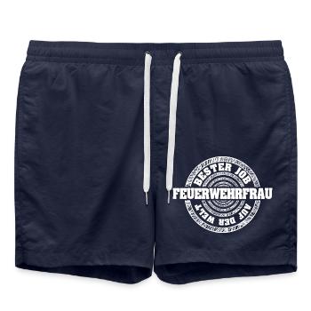 Métier Pompier - Short de bain - bleu marine - Devant - AI Model Male 185 light (185cm)