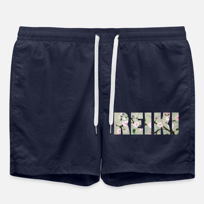 lettrage reiki 89 - Short de bain - bleu marine