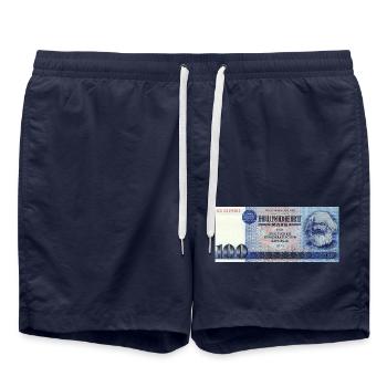 100 Mark der DDR - Badeshorts - French Navy - Vorne - AI Model Male 185 light (185cm)