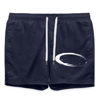 Kreis liegend Kreis Design Form in Weiß Vektor Neu - Badeshorts - French Navy - Vorne - AI Model Male 185 light (185cm)