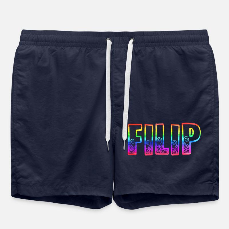 filip rs regenbogen - Badeshorts - French Navy