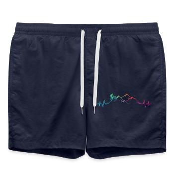 Mountainbiker auf dem Berg - MTB - Badeshorts - French Navy - Vorne - AI Model Male 185 light (185cm)