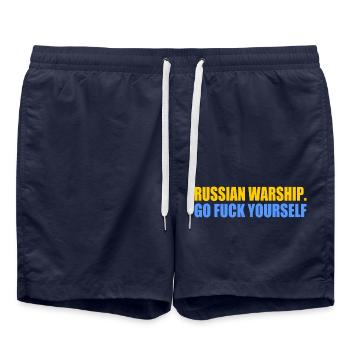 russian warship go f yourself - Badeshorts - French Navy - Vorne - AI Model Male 185 light (185cm)