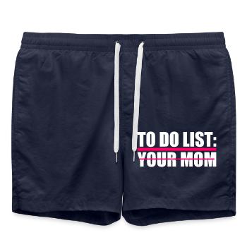 To do list your mom - Short de bain - bleu marine - Devant - AI Model Male 185 light (185cm)