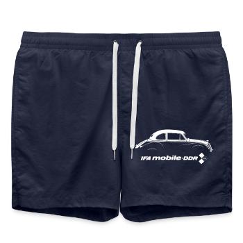 IFA F9 - DDR Oldtimer - Kult - Badeshorts - French Navy - Vorne - AI Model Male 185 light (185cm)