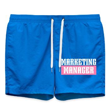 Marketing Manager pink tshirt black - Swim Trunks - cobalt blue - Front