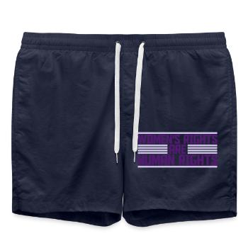 womens rights Feminist Zitat - Badeshorts - French Navy - Vorne - AI Model Male 185 light (185cm)