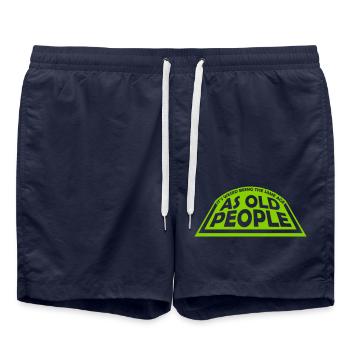 being old people age - Swim Trunks - french navy - Front - AI Model Male 185 light (185cm)