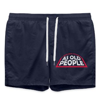 being old people age - Swim Trunks - french navy - Front - AI Model Male 185 light (185cm)