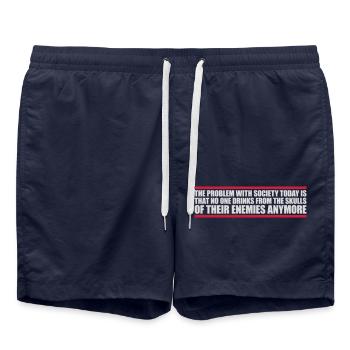 boissons de crânes ennemis - Short de bain - bleu marine - Devant - AI Model Male 185 light (185cm)