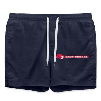 J’ai fermé mon livre - Short de bain - bleu marine - Devant - AI Model Male 185 light (185cm)