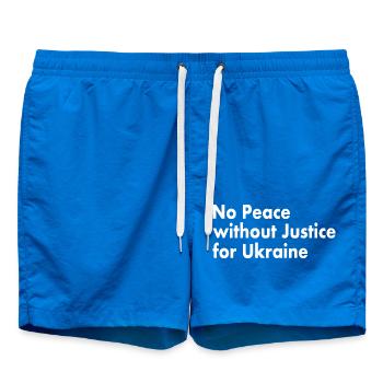 No peace without justice for ukraine - Swim Trunks - cobalt blue - Front