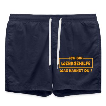 Occupation: Assistant - Swim Trunks - french navy - Front - AI Model Male 185 light (185cm)