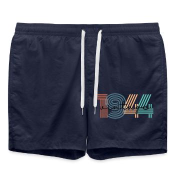 1944 Vintage Retro - Swim Trunks - french navy - Front - AI Model Male 185 light (185cm)