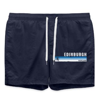 Edinburgh Scotland Scottish Souvenir for UK - Swim Trunks - french navy - Front - AI Model Male 185 light (185cm)
