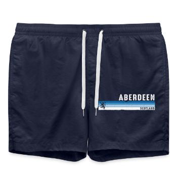 Aberdeen Scotland Scottish Pride Iconic Souvenir - Swim Trunks - french navy - Front - AI Model Male 185 light (185cm)