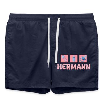Hermann as a pacifier - Swim Trunks - french navy - Front - AI Model Male 185 light (185cm)