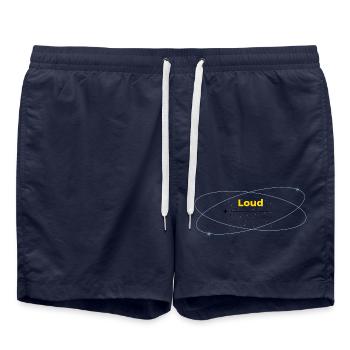 Loud in Silence helles Shirt - Badeshorts - French Navy - Vorne - AI Model Male 185 light (185cm)