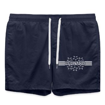 Leonard als Stern - Badeshorts - French Navy - Vorne - AI Model Male 185 light (185cm)